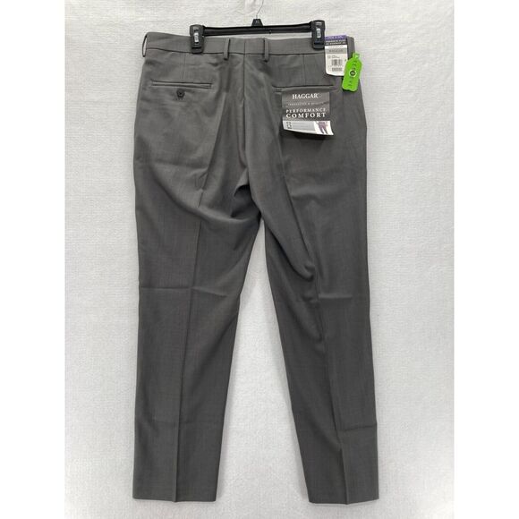 Haggar Dress Pants Women's 36x30 Gray Performance Stretch Straight Leg Waistband - Picture 12 of 12